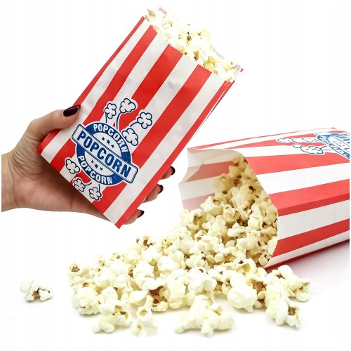 Torebka 120x200 biała nadruk "Popcorn" 2 kol. 35g 200 szt