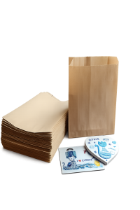 Torebka papierowa mała DIY, na magnesy, biżuteria 100x170 brązowa bez nadruku 35g 1000 szt
