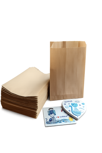 Torebka papierowa mała DIY, na magnesy, biżuteria 100x170 brązowa bez nadruku 35g 1000 szt