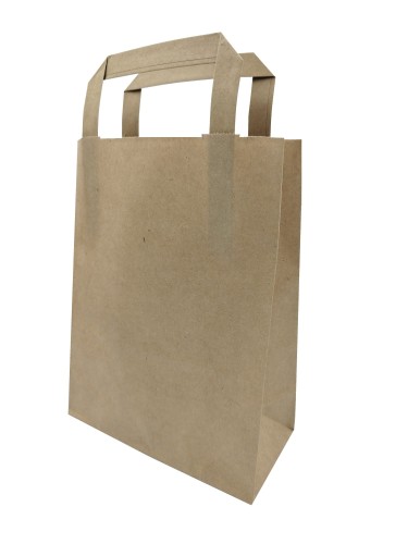 Torebka z rączką 180x230/80 brązowa 70 gsm 250 szt