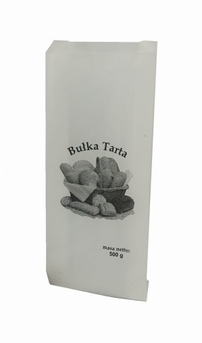 Torebka 120x290 biała nadruk "Bułka tarta" 33g 1000 szt 