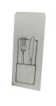 Torebka koperta 120x290 biała nadruk "Sztućce" 30g 1000 szt 