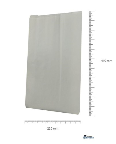 Torebka 220x410 biała bez nadruku 33g  500 szt