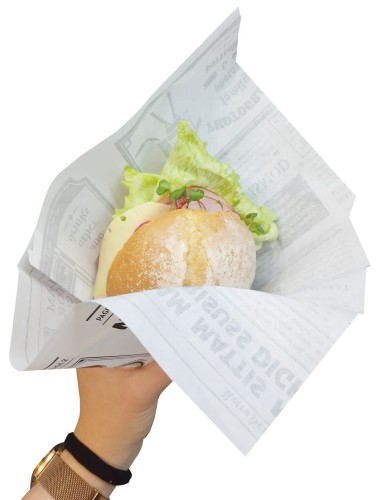 Torebka gastronomiczna 220x240 biała nadruk "Gazeta" 40 g 1000 szt