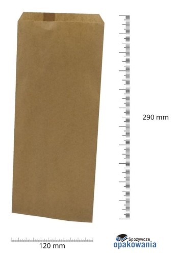 Torebka koperta 120x290 brązowa bez nadruku 40g 1000 szt 