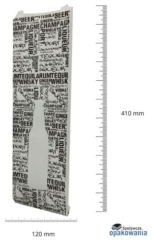 Torebka 120x410 biała nadruk "Butelka" 35g 500 szt 