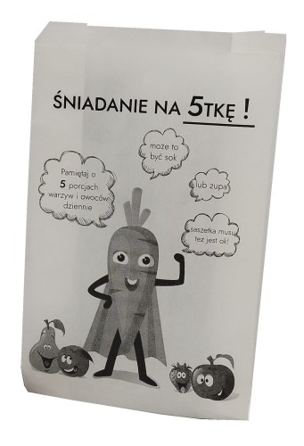 Torebka 150x240 biała nadruk "Eko Marchewka" 33g 500 szt 