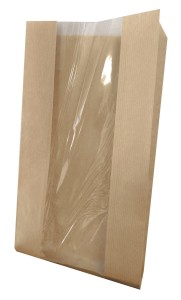 Torebka 150x290 brązowa okienko bez nadruku 35g 1000 szt