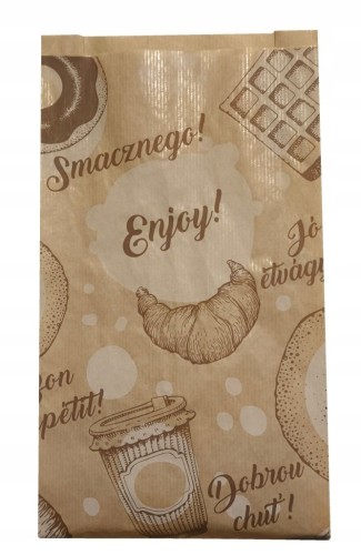 Torebka 180x330 brązowa nadruk "Enjoy" 35g 500 szt 