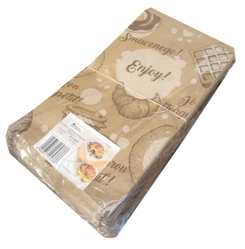 Torebka 180x330 brązowa nadruk "Enjoy" 35g 500 szt 
