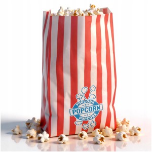 Torebka 180x330 biała nadruk "Popcorn" 2 kol. 35g 200 szt