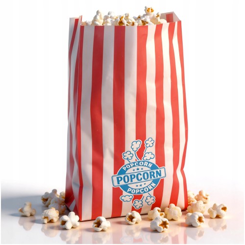 Torebka 180x330 biała nadruk "Popcorn" 2 kol. 35g 200 szt