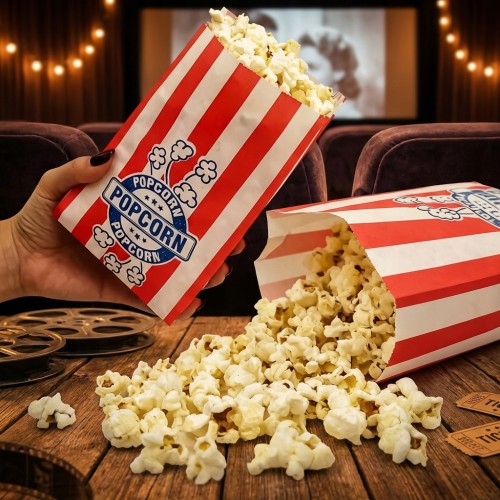 Torebka 120x200 biała nadruk "Popcorn" 2 kol. 35g 200 szt