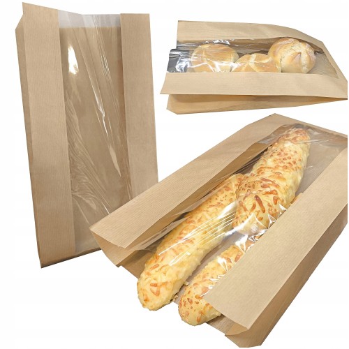 Torebka 180x330 brązowa okienko bez nadruku 35g 1000 szt