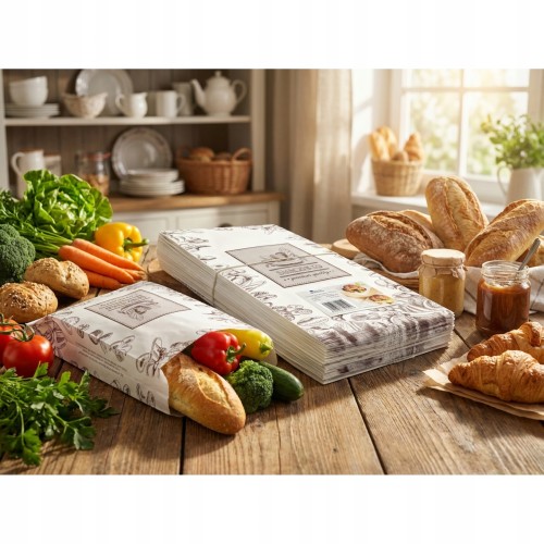 Torebka 180x330 biała nadruk "Smacznego" 33g 500 szt
